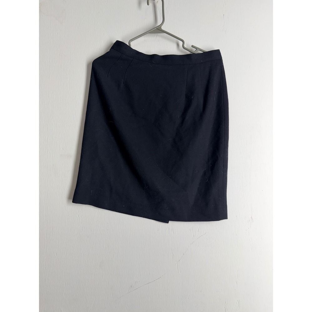 Sassco Vintage 100% Wool Black Pencil Skirt Petite 10P Career Office Skirt
